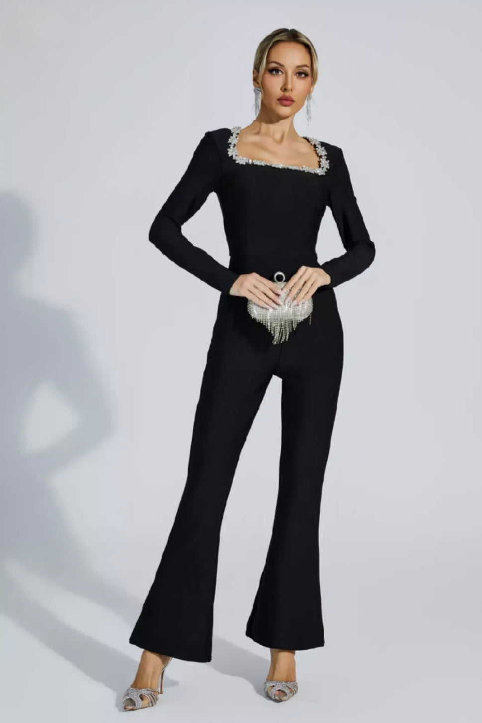 Black Jumpsuit | Bodysuit Jumpsuit |Embellished Jumpsuit | Summer Clothing-2