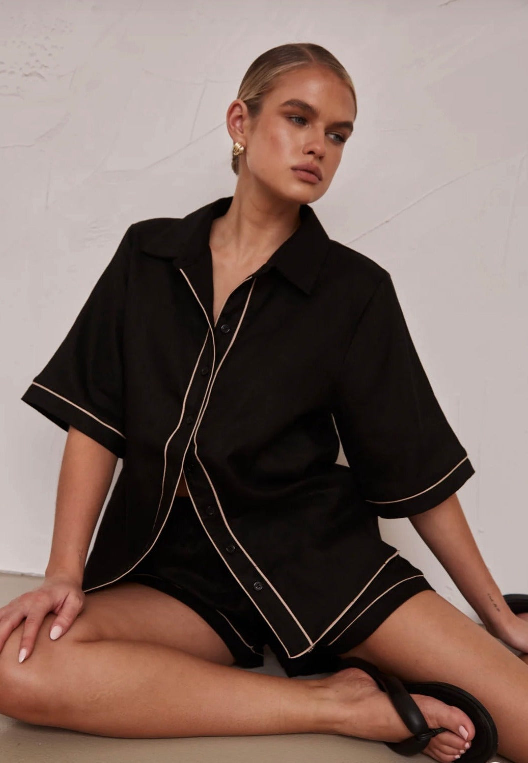 Black Poplin Cotton Shirt-1