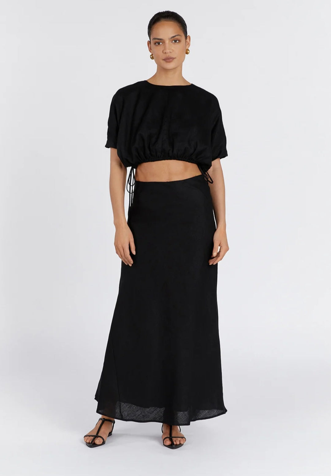 Black Linen Top-4