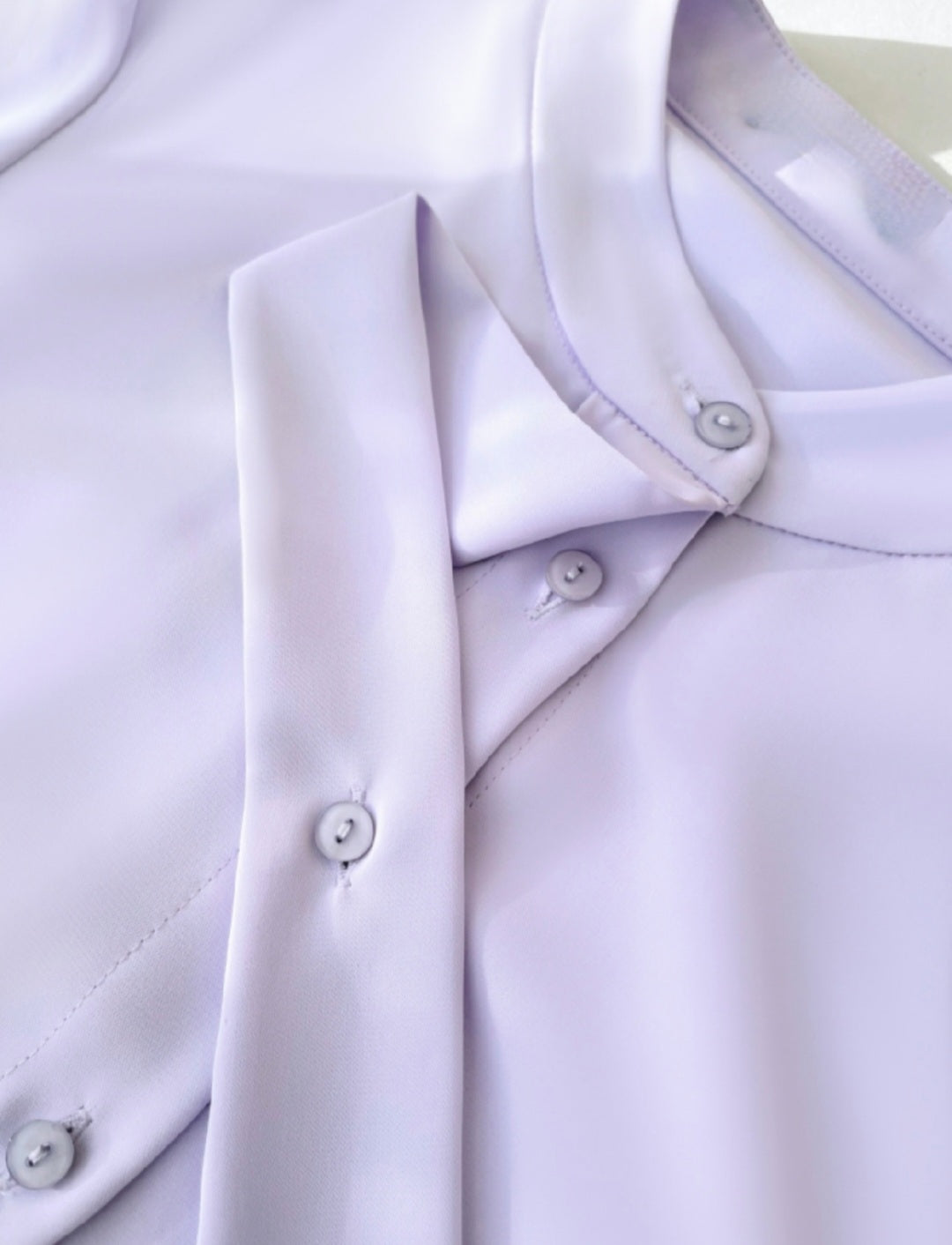 Tie-Neck Statement Blouse with Gathered Cuffs-3