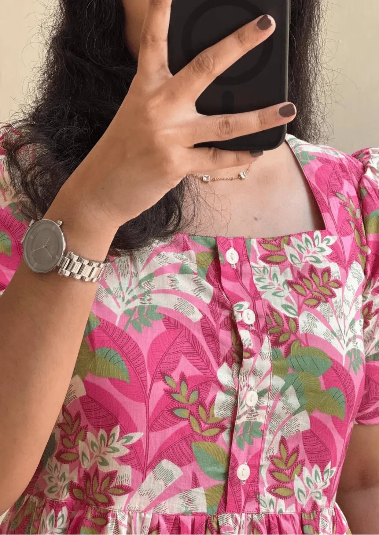 Timeless Floral Soft Cotton Midi Dress Yooneck