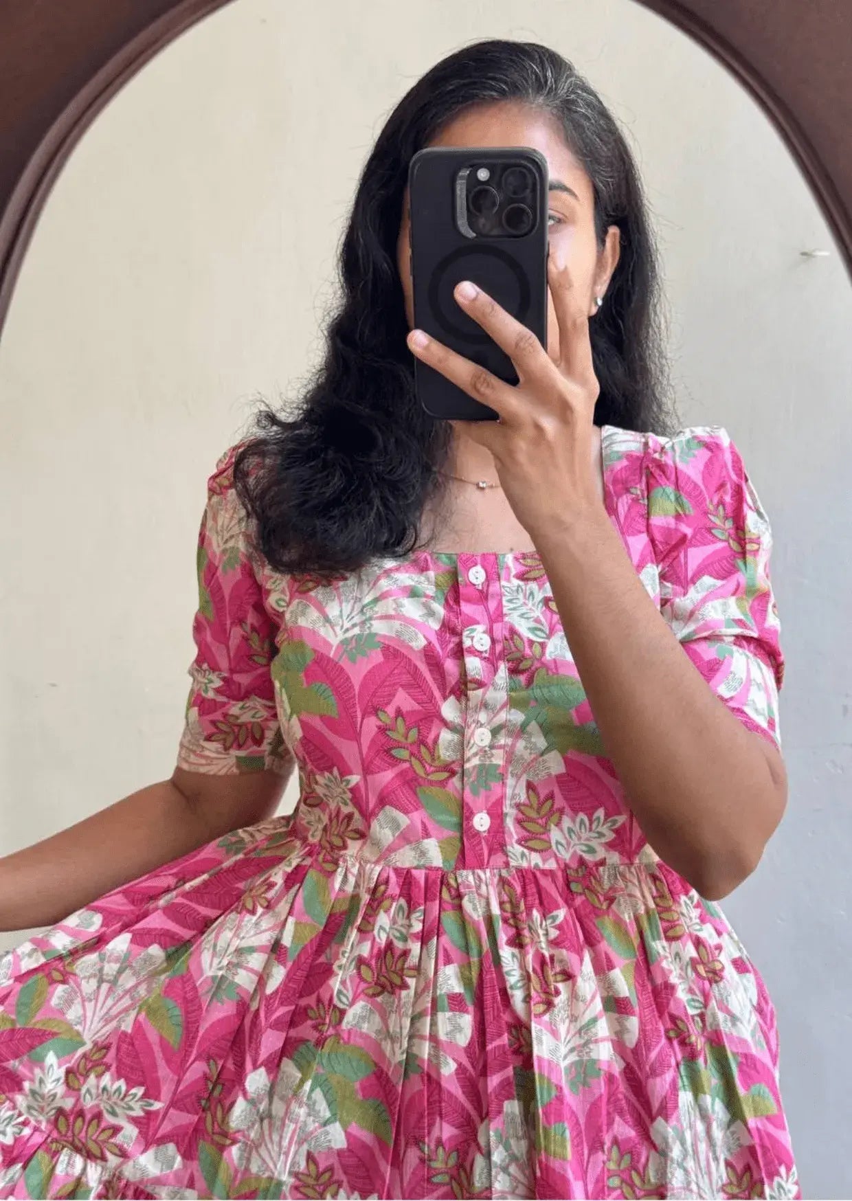 Timeless Floral Soft Cotton Midi Dress Yooneck