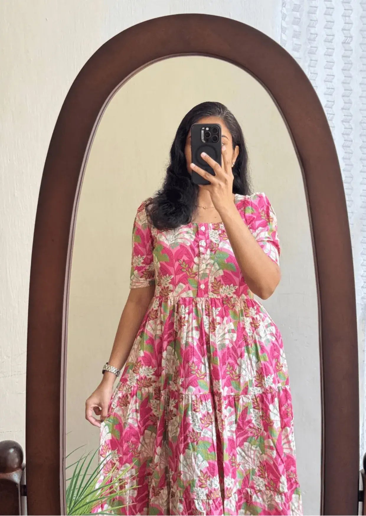 Timeless Floral Soft Cotton Midi Dress Yooneck