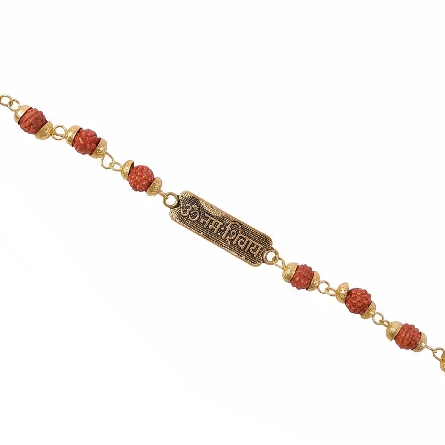 Om Namah Shivay Rudraksha Rakhi Oxidized Pendant Beaded Rakhi For Brother (1 Pc)