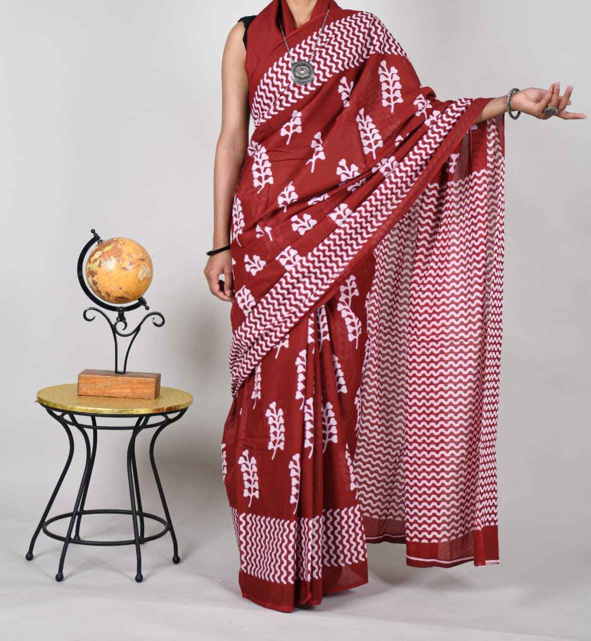 Sayam Echo Mulmul Cotton Saree Yooneck