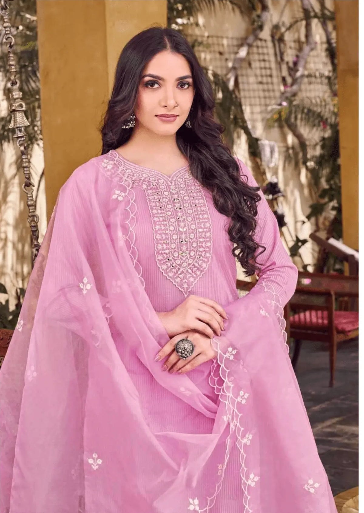 Zarmina Blush Mauve Embroidered Lawn Ensemble Suit Set Yooneck